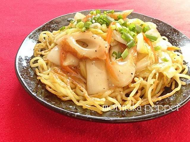簡単!白菜とちくわのあんかけ焼きそば